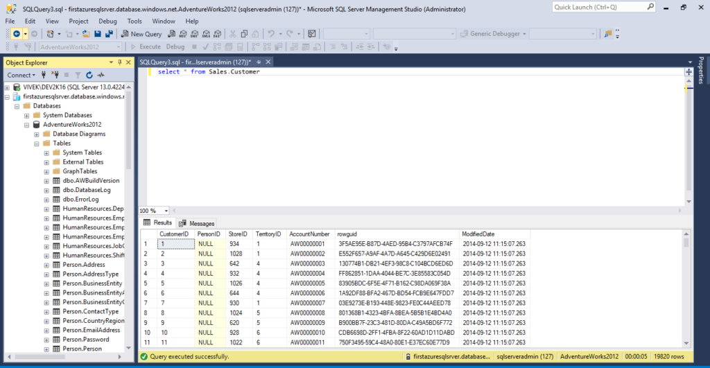 Executing SQL Query against the imported database