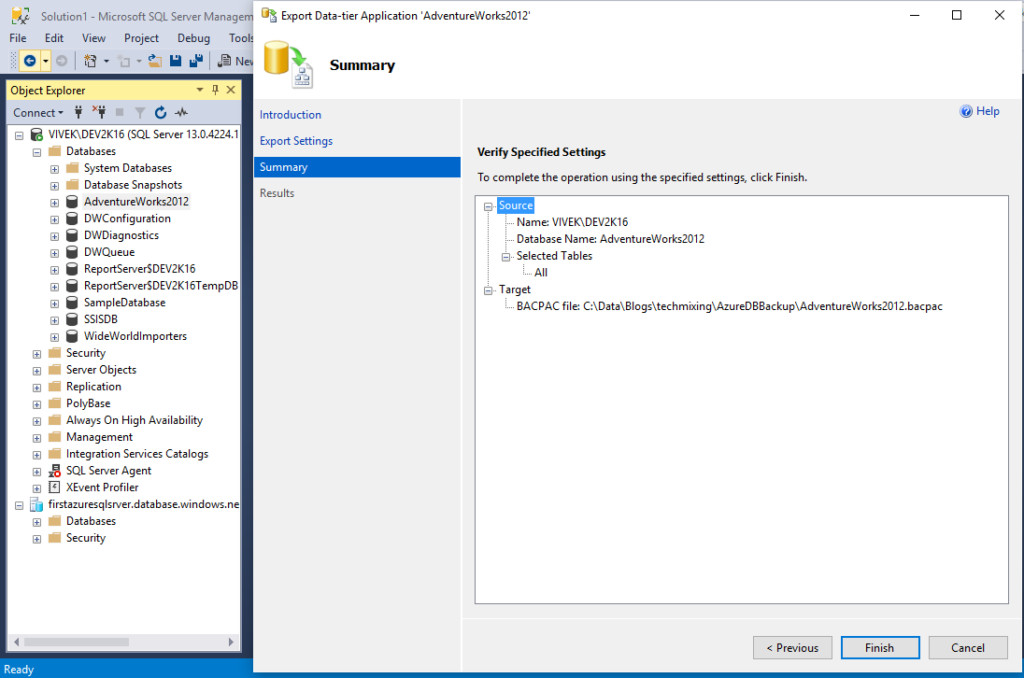 Verify the specified settings